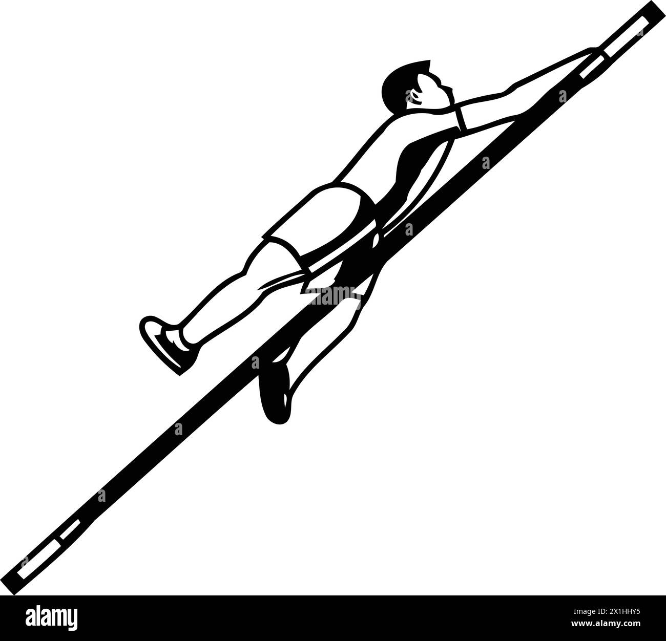 Athlete in pole vault. Vector illustration of a man in pole vault Stock ...