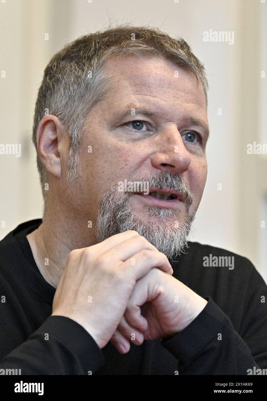 Austrian director Andreas Prochaska during an interview with the