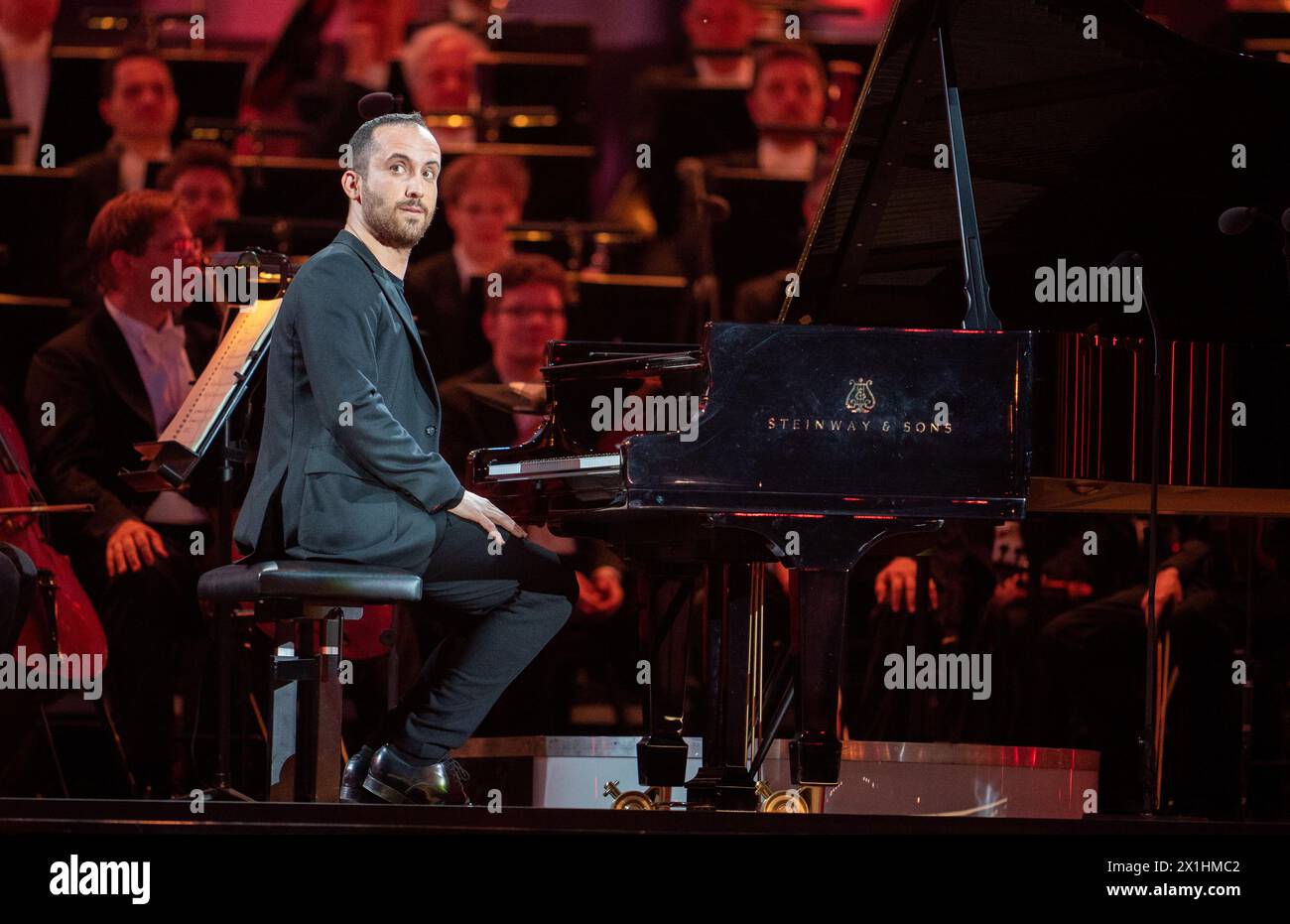 Igor Levit and  The Vienna Philharmonic Orchestra performs on stage during the Summer Night Concert at Schoenbrunn Palace in Vienna on June 18, 2021. - 20210618 PD11528 - Rechteinfo: Rights Managed (RM) Stock Photo