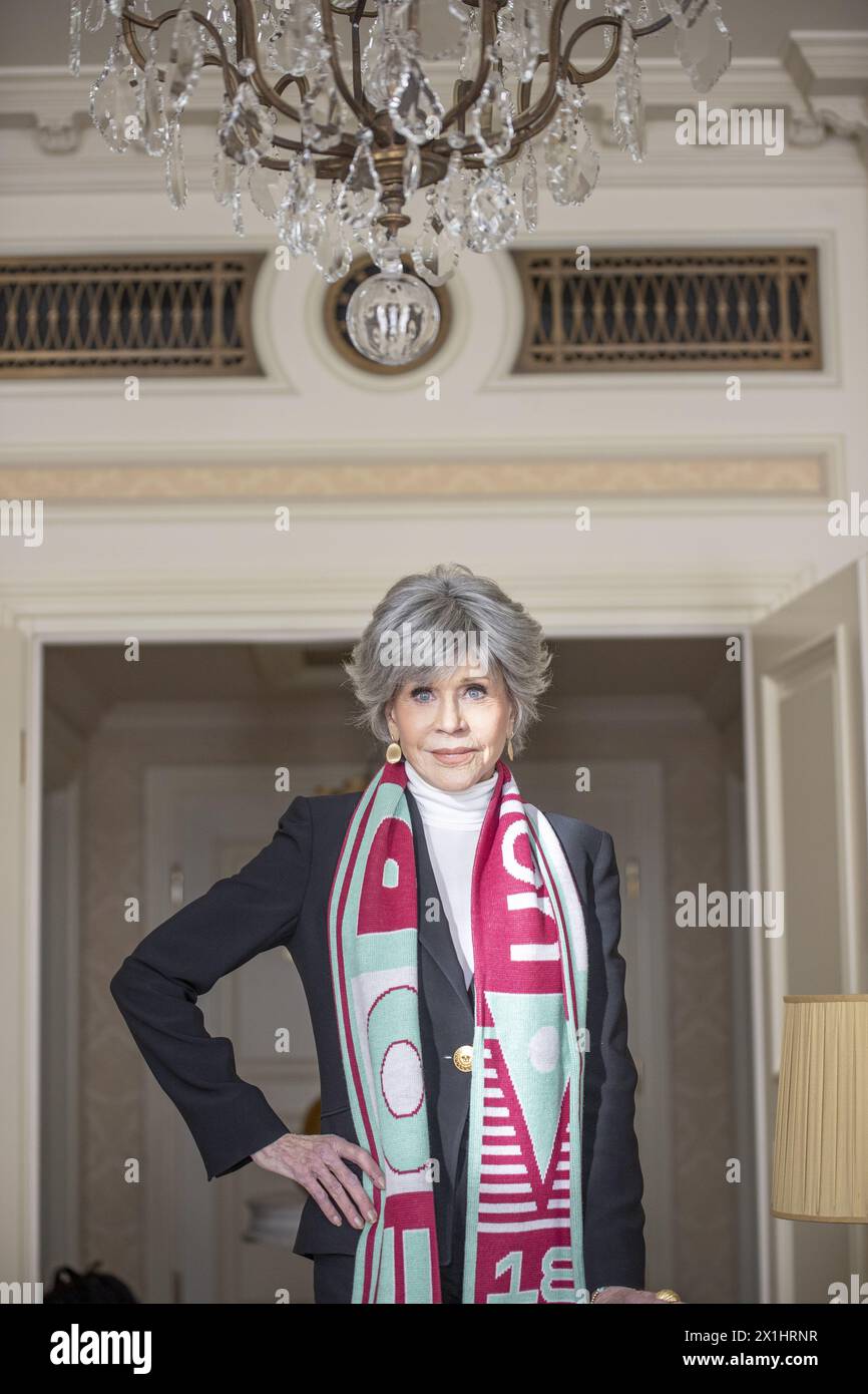 Actress Jane Fonda during an interview with APA (Austria Presse Agentur