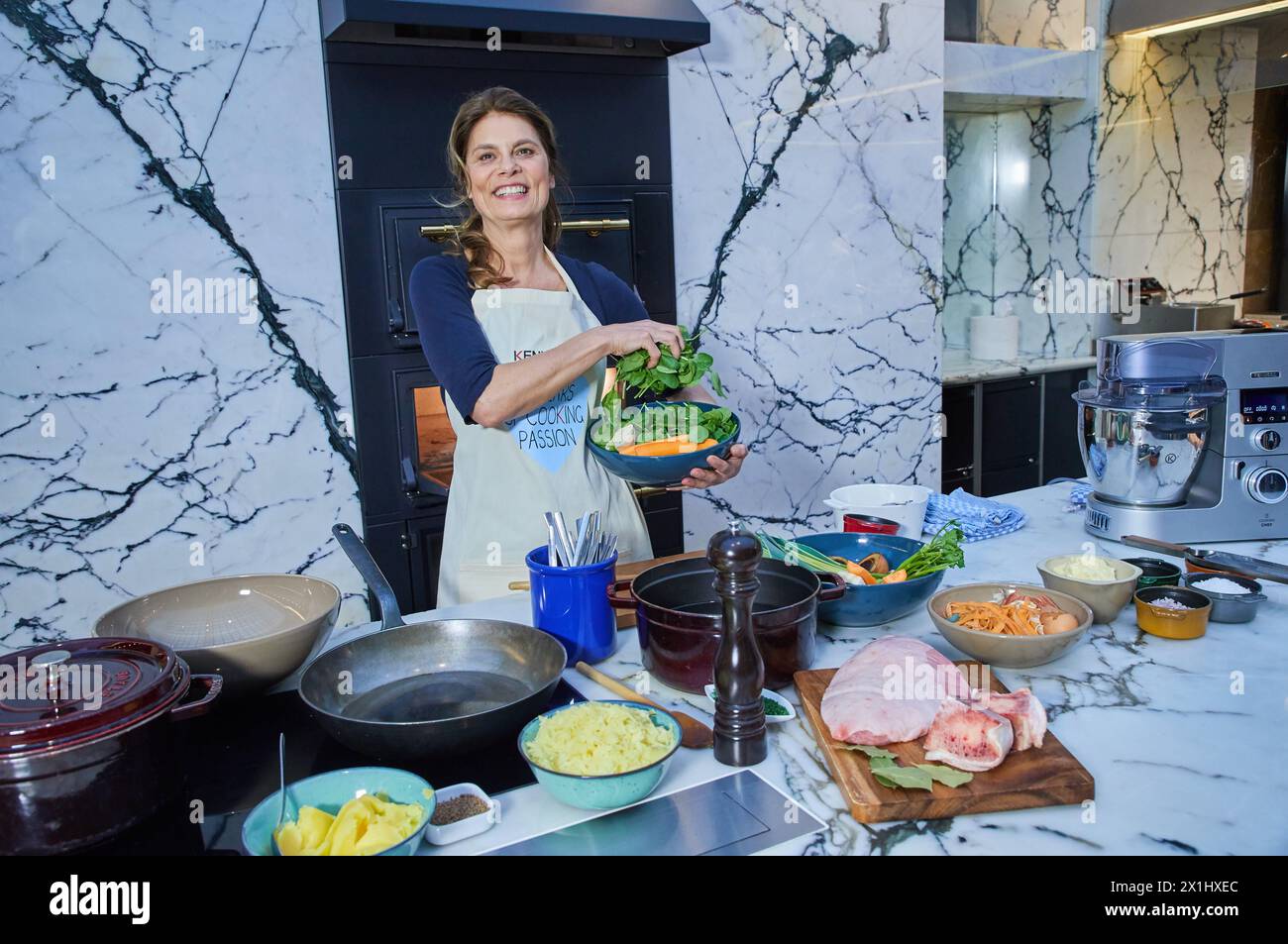 Presentation and show ' KENWOOD is turning 70! ' at Park Hyatt Hotel in Vienna, Austria, on 7 th March 2017. PICTURE: Austrian entrepreneur and cook Sarah Wiener - 20170307 PD10343 - Rechteinfo: Rights Managed (RM) Stock Photo