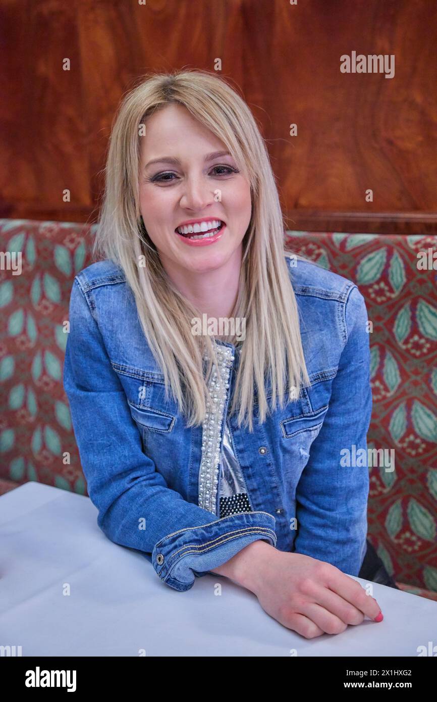Austrian singer Melissa NASCHENWENG, promoting her new album ...