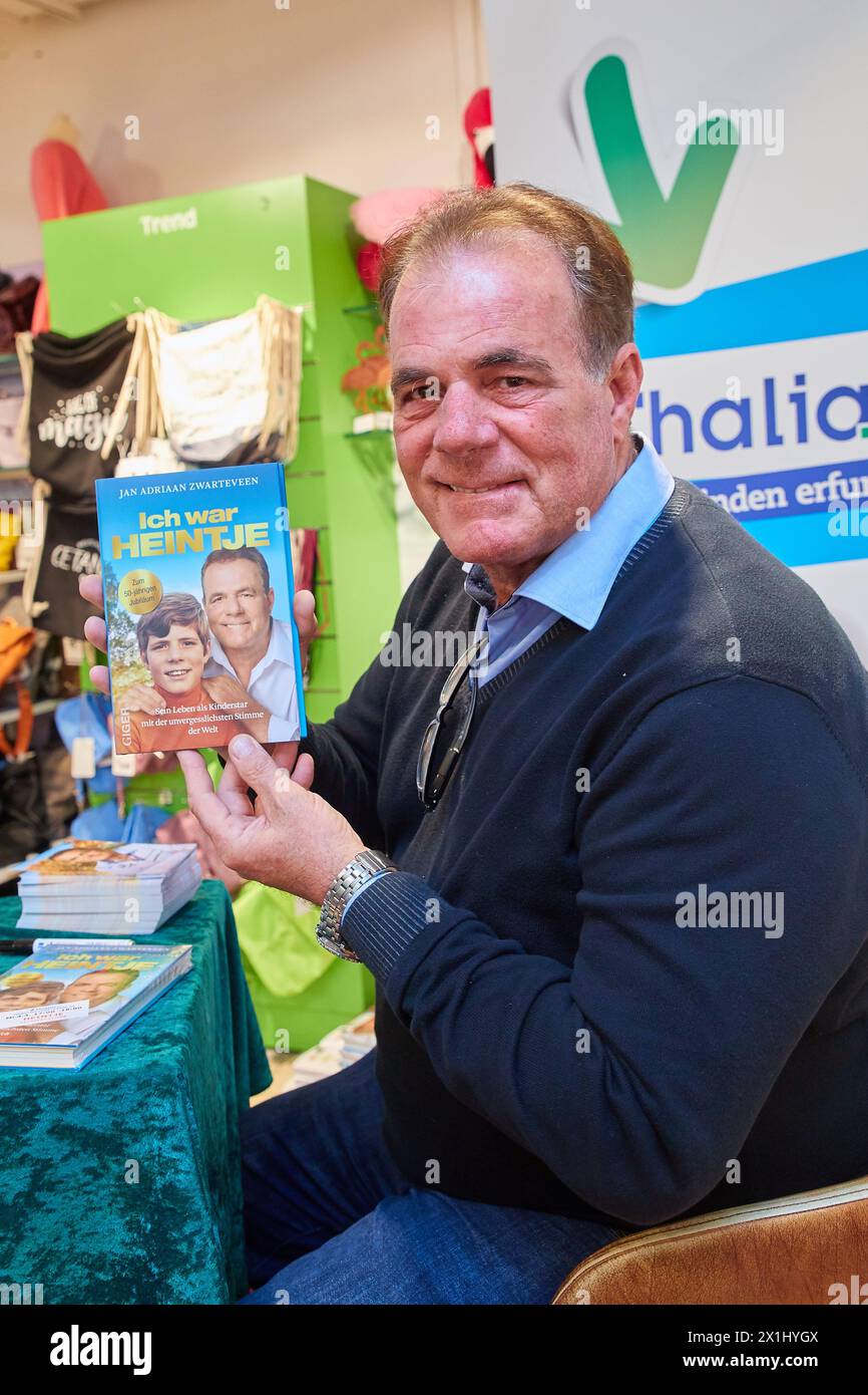Dutch singer and actor Heintje Simons (Hendrik Nikolaas Theodoor 'Heintje' Simons, later known as Hein Simon) during book signing at book store 'Thalia' in Vienna, Austria, on  4 th April 2018. - 20180404 PD9138 - Rechteinfo: Rights Managed (RM) Stock Photo