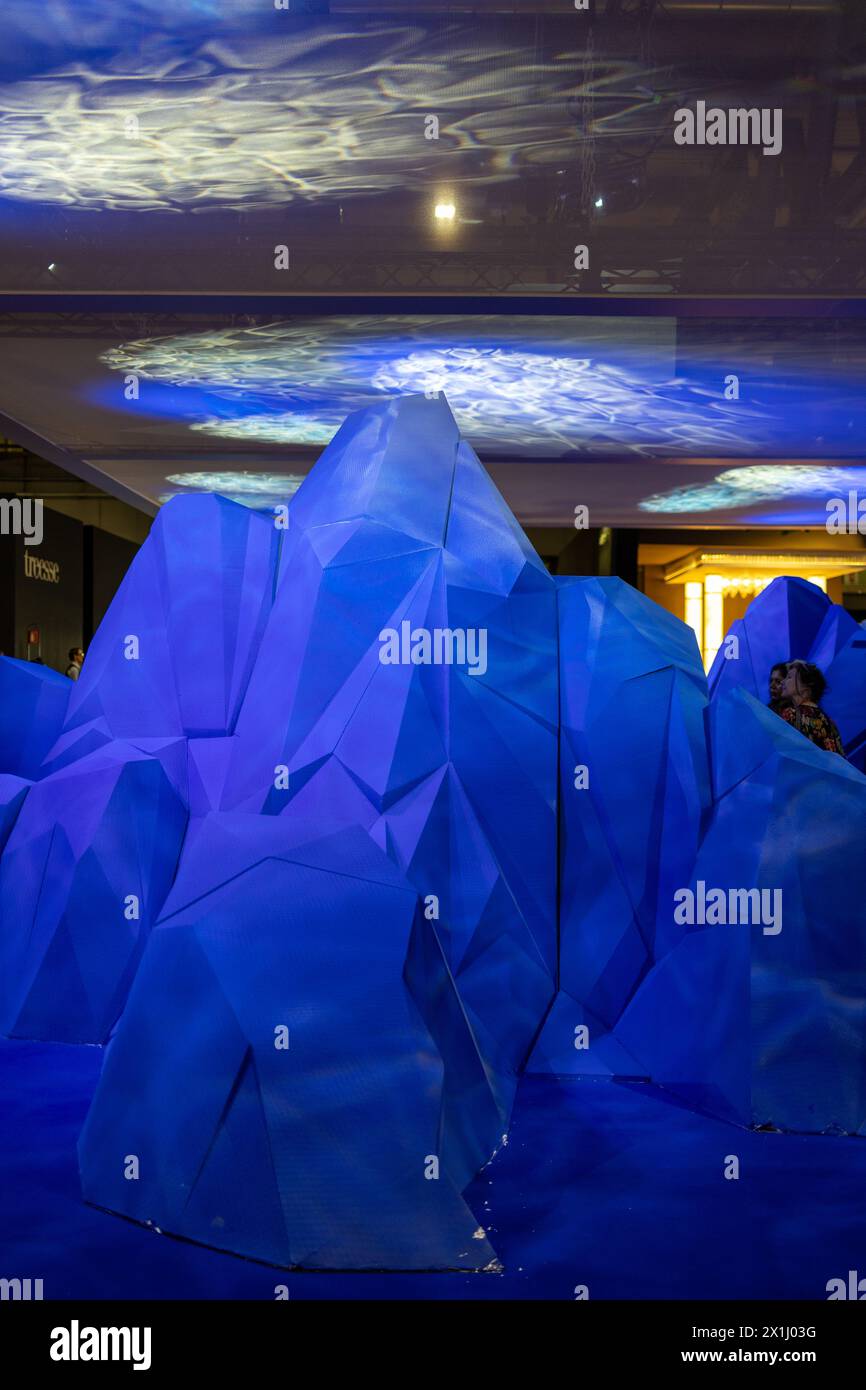 Milan, Italy april 16 2024 Salone del Mobile fair Milan design week