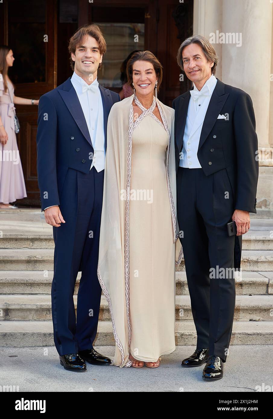 Wedding of Arturo Pacifico Griffini and Sophia Doyle at Belvedere in Vienna, Austria, on 29 th June 2019. PICTURE:   Arturo Pacifico GRIFFINI, Fiona (Swarovski) PACIFICO GRIFFINI GRASSER, Karl Heinz GRASSER - 20190629 PD11428 - Rechteinfo: Rights Managed (RM) Stock Photo
