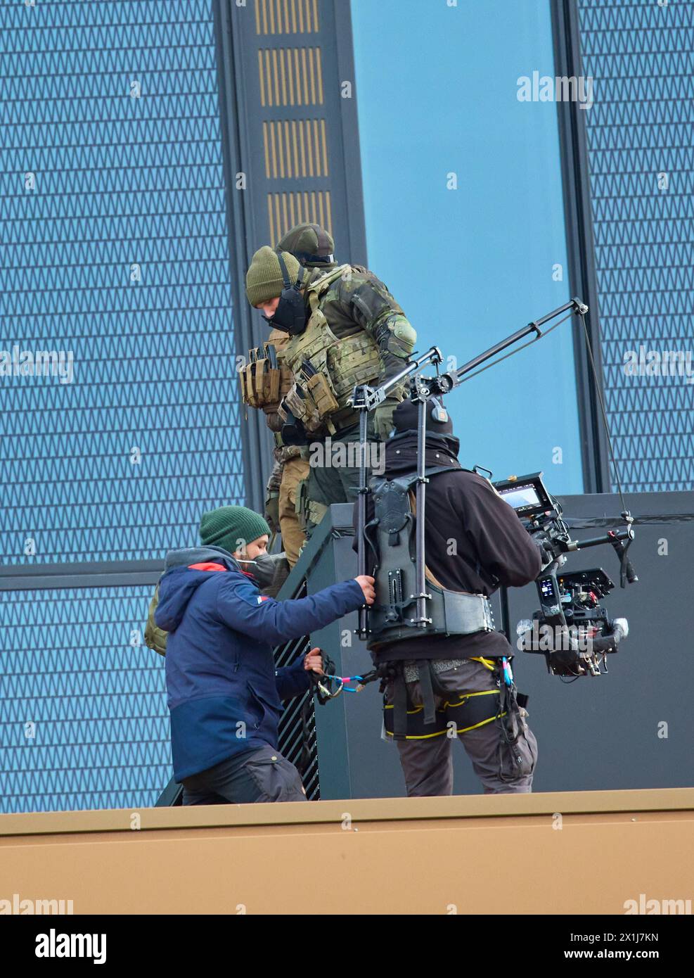 Tyler Rake Bridge Scene Stuntmen on set hi-res stock photography and images - Alamy