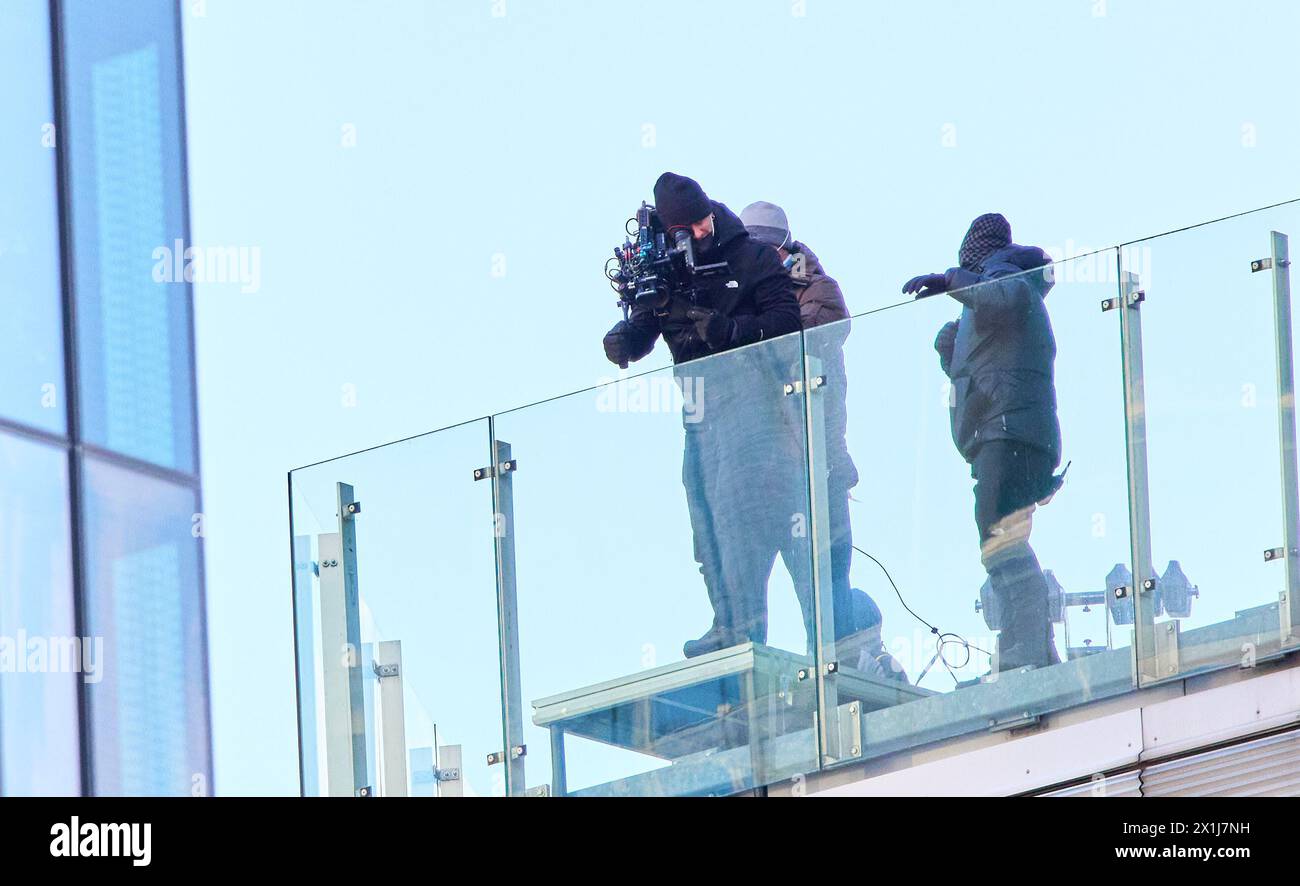 Tyler Rake Bridge Scene Action scenes with stuntman during shooting the sequel to the Netflix ...