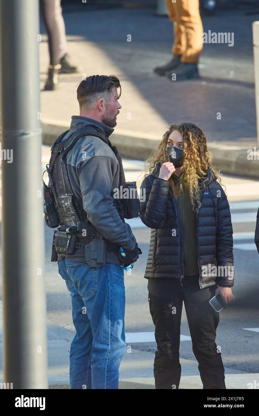Tyler Rake Bridge Scene Action scene during filming of the Netflix blockbuster sequel Tyler ...