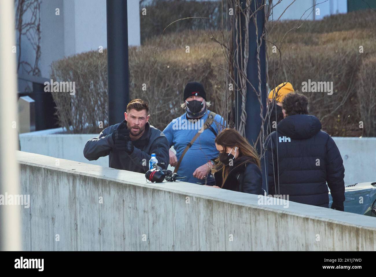 Tyler Rake Bridge Scene Action scene during filming of the Netflix blockbuster sequel Tyler ...