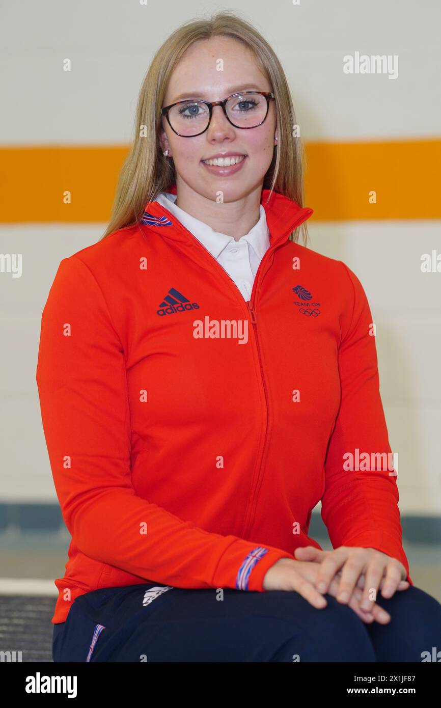 Leah Crisp during a Team GB Paris 2024 swimming team media day at University of Bath, UK. Picture date: Tuesday April 16, 2024. Stock Photo