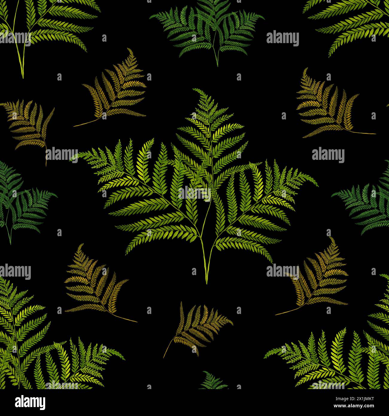 Watercolor seamless pattern with branches and leaves. Hand painted ...