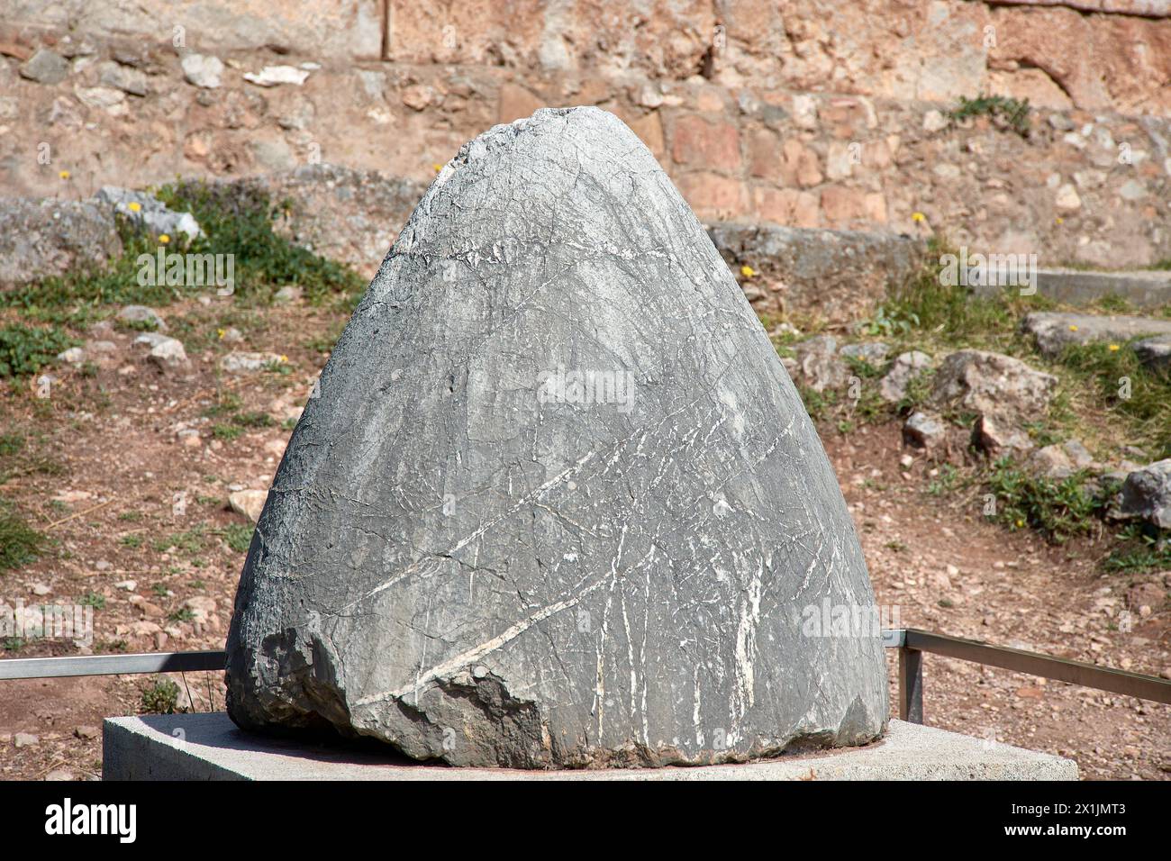 Delphi Omphalos This omphalos stands on the original site of the ancient omphalos which was anciently supposed to mark the navel of the world. The ori Stock Photo