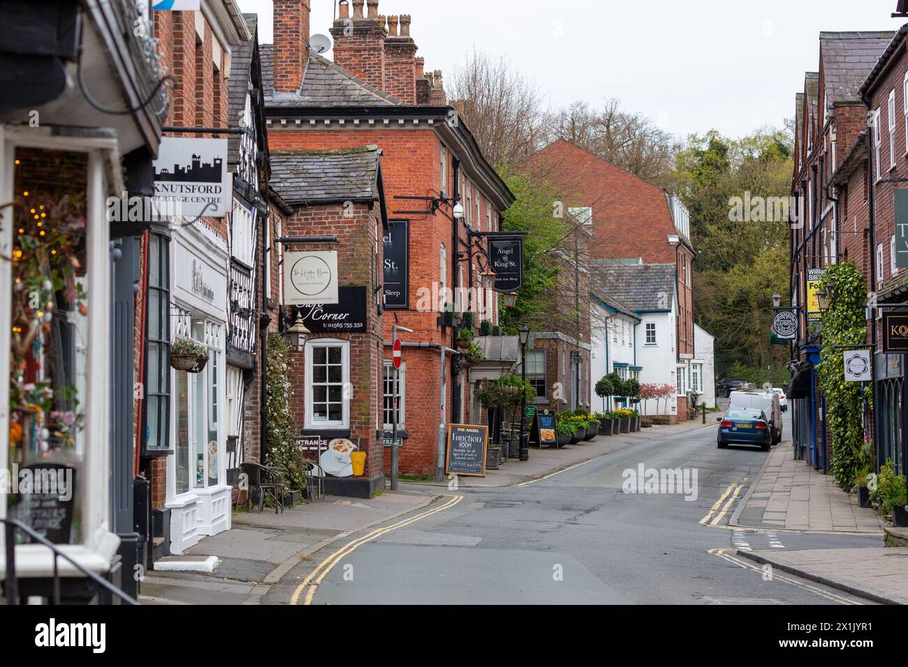 Early morning on King Street in Knutsford, Cheshire,England Stock Photo