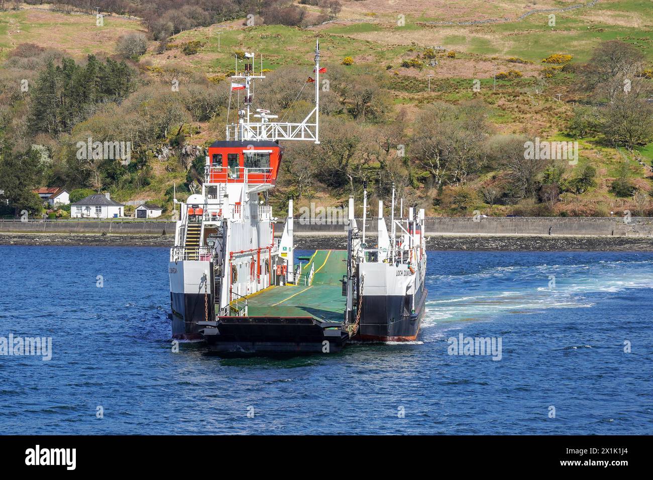 MV Loch Dunvegan, small Ro-Ro ferry operated by Caledonian MacBrayne, entered service on 13 May 1991. Stock Photo