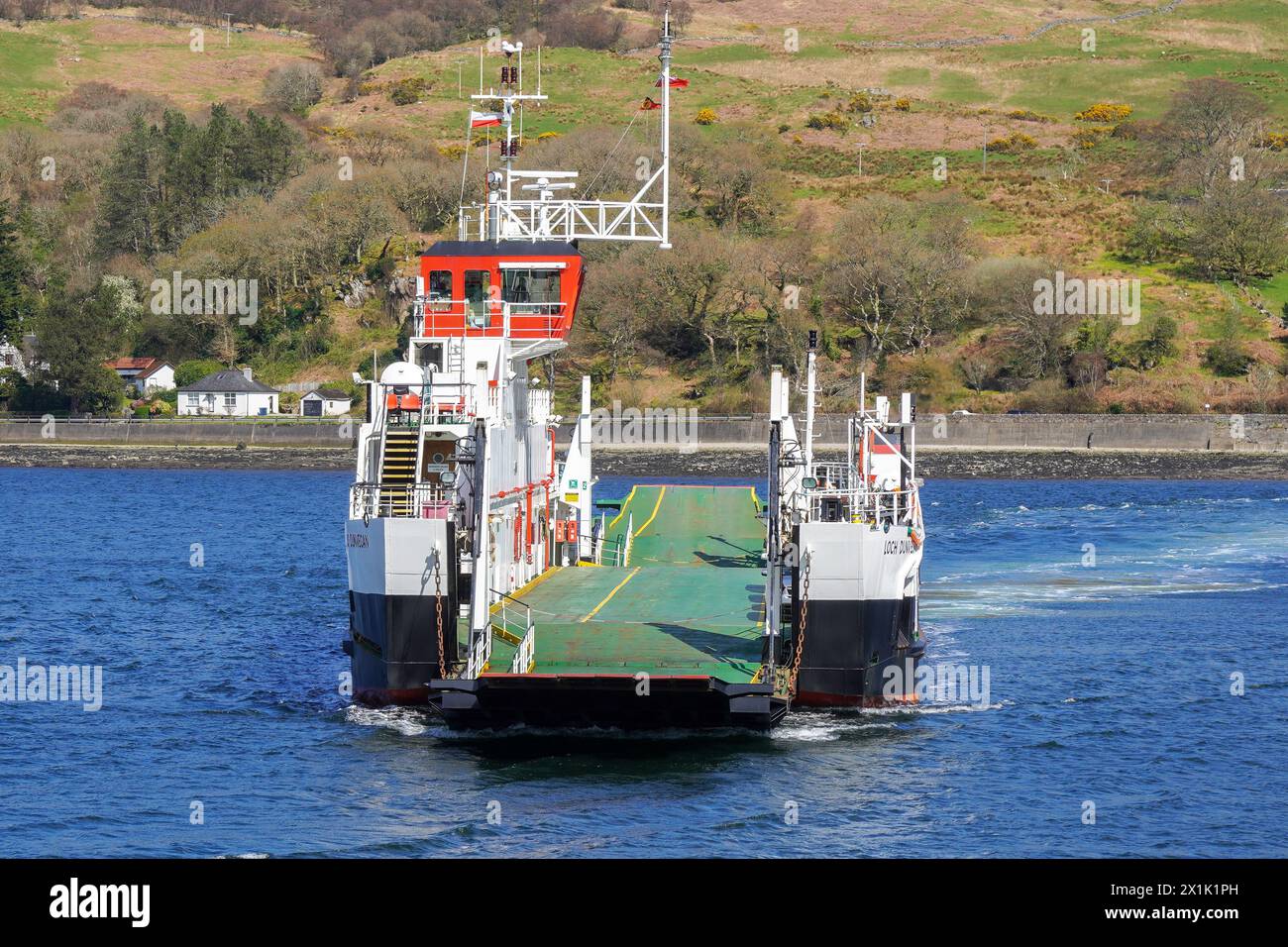 MV Loch Dunvegan, small Ro-Ro ferry operated by Caledonian MacBrayne, entered service on 13 May 1991. Stock Photo
