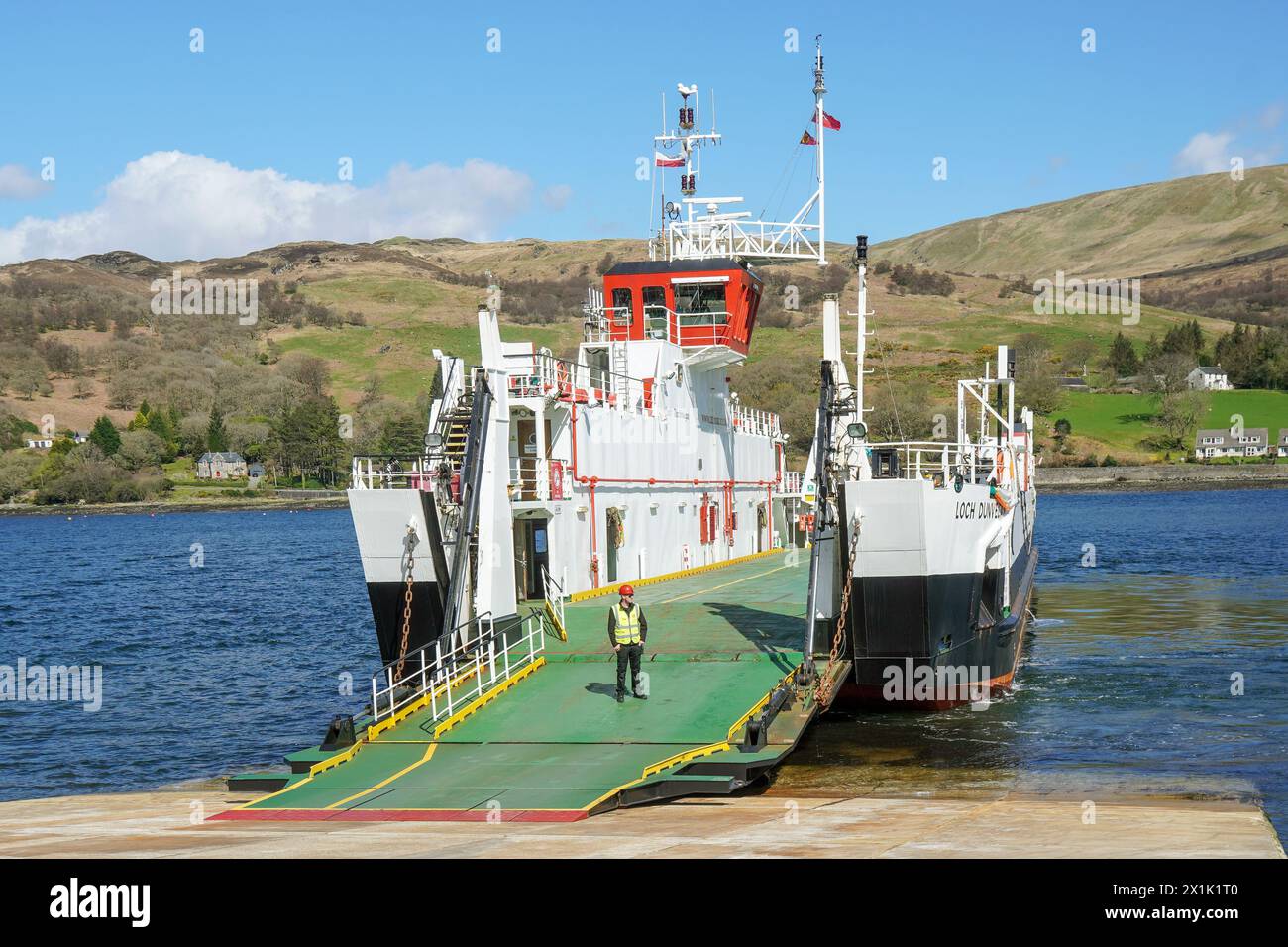 MV Loch Dunvegan, small Ro-Ro ferry operated by Caledonian MacBrayne, entered service on 13 May 1991. Stock Photo
