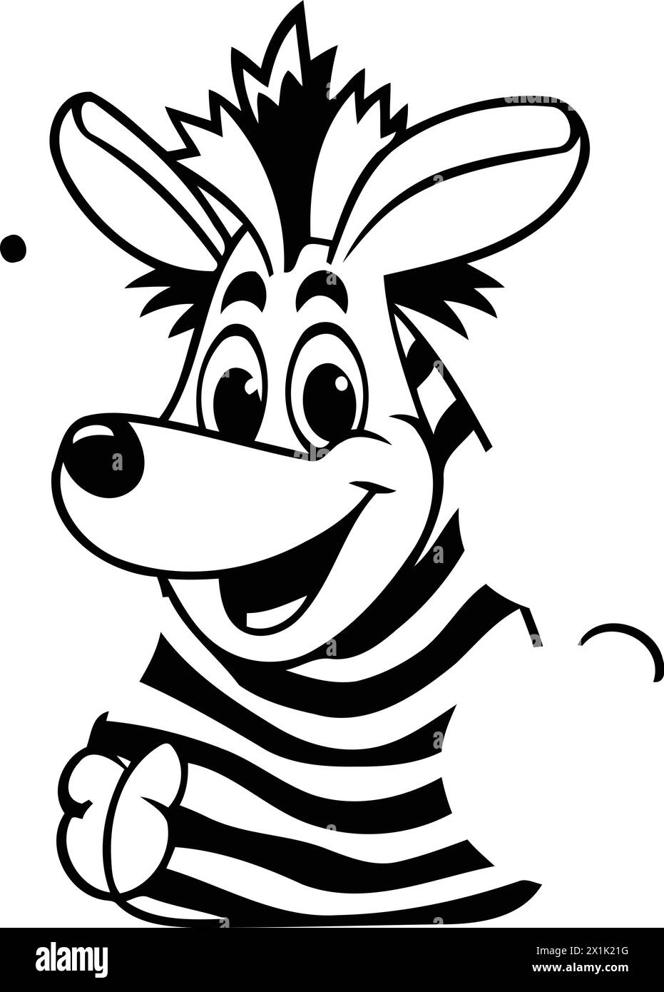 Zebra with balloons. Cute cartoon animal. Vector illustration Stock