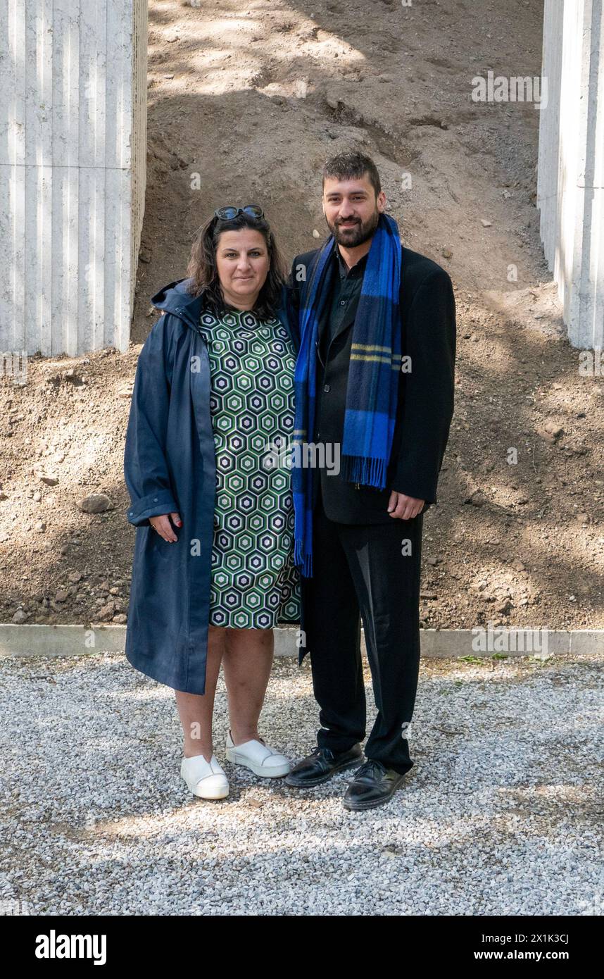 Venice, Italy, 17th April 2024 Curator Çağla Ilk. And Artist Ersan