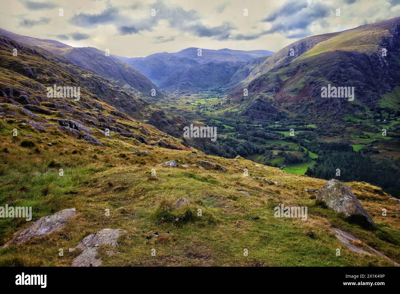 The Caha Mountains as seen from the Healy Pass, County Kerry, Ireland ...