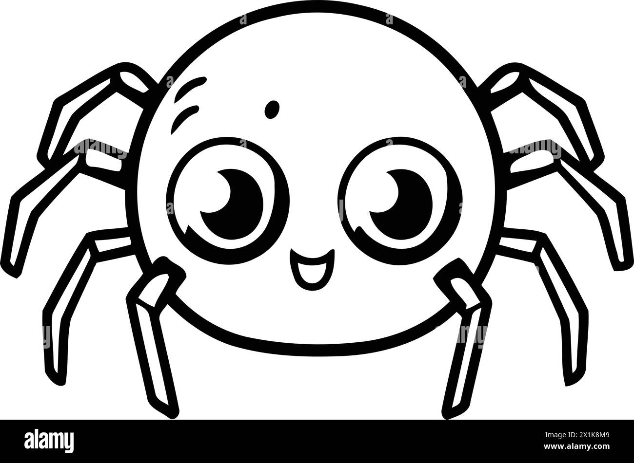 Cute Cartoon Spider Mascot Character. Vector Illustration. Stock Vector