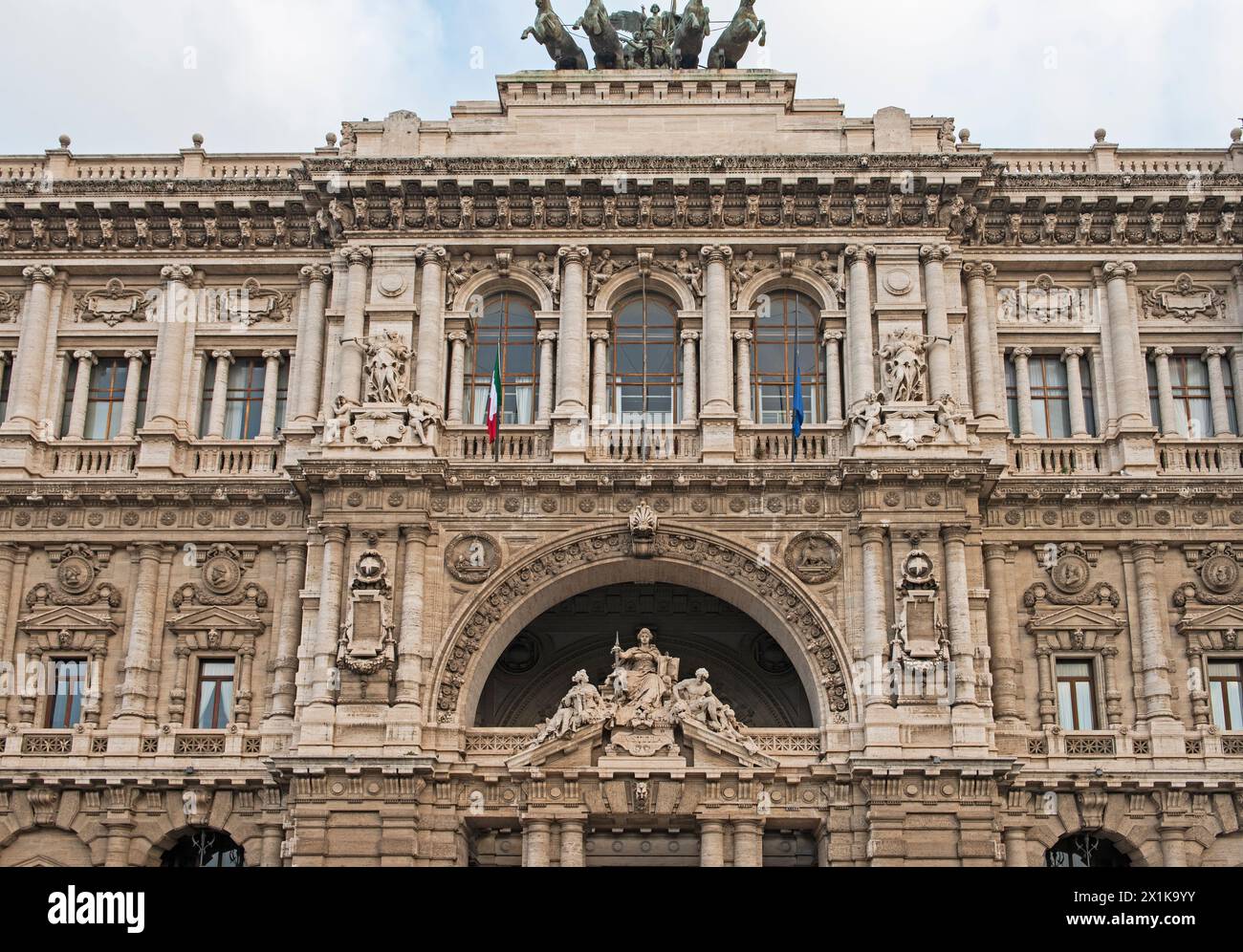 Justice Building Rome Closeup detail showing ornate facade exterior of Palace of Justice ...
