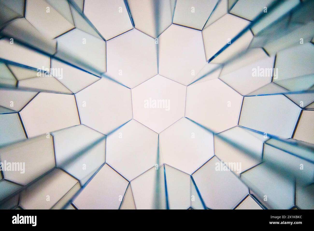 Blue and White Hexagonal Pattern Close-Up Stock Photo