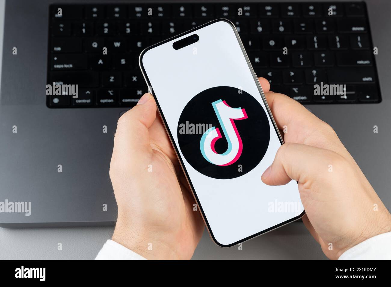 Toktic New York, USA - April 6, 2024: Popular TikTok mobile app on smartphone ...