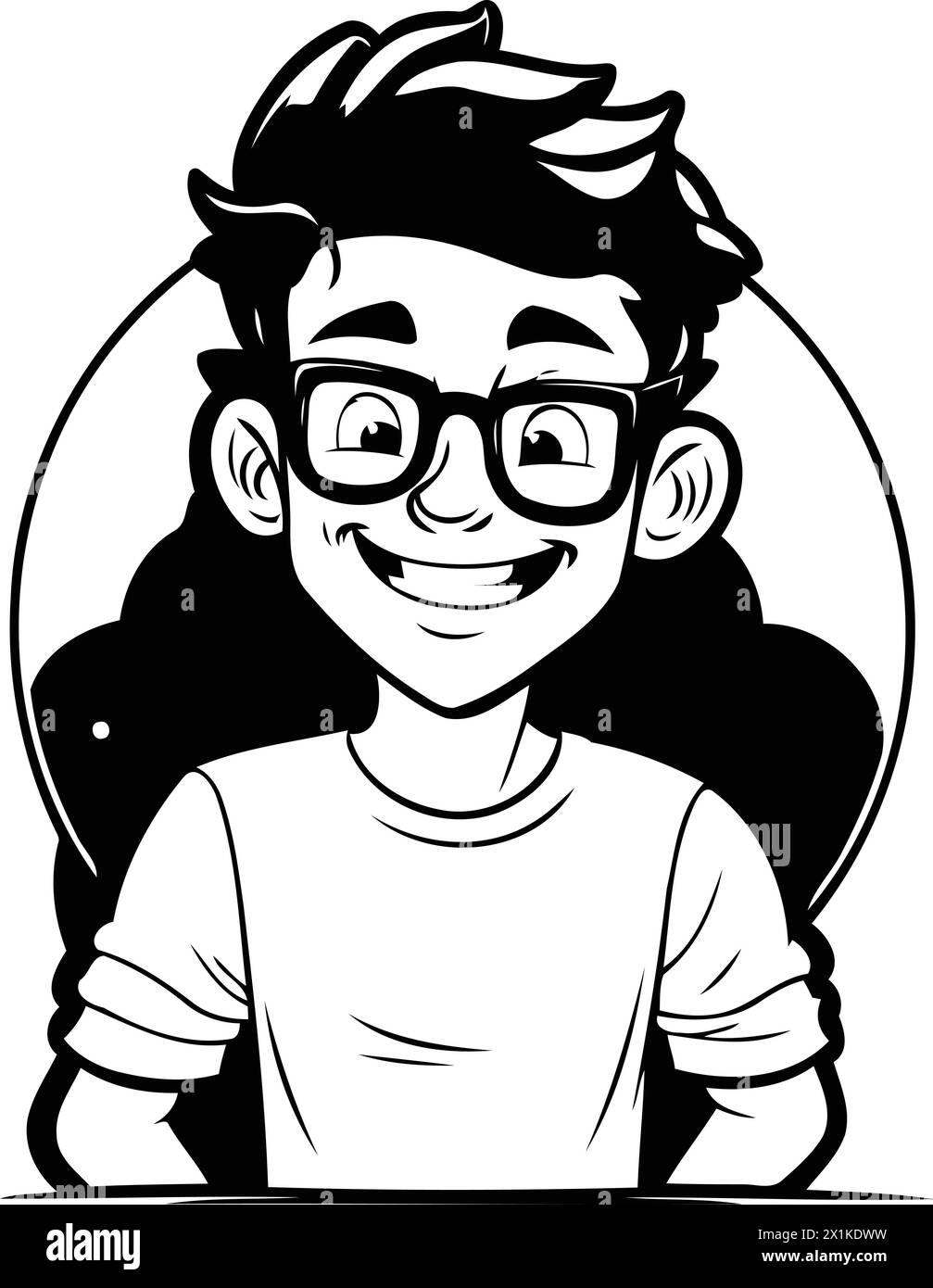 Cartoon teen boy Black and White Stock Photos & Images - Alamy