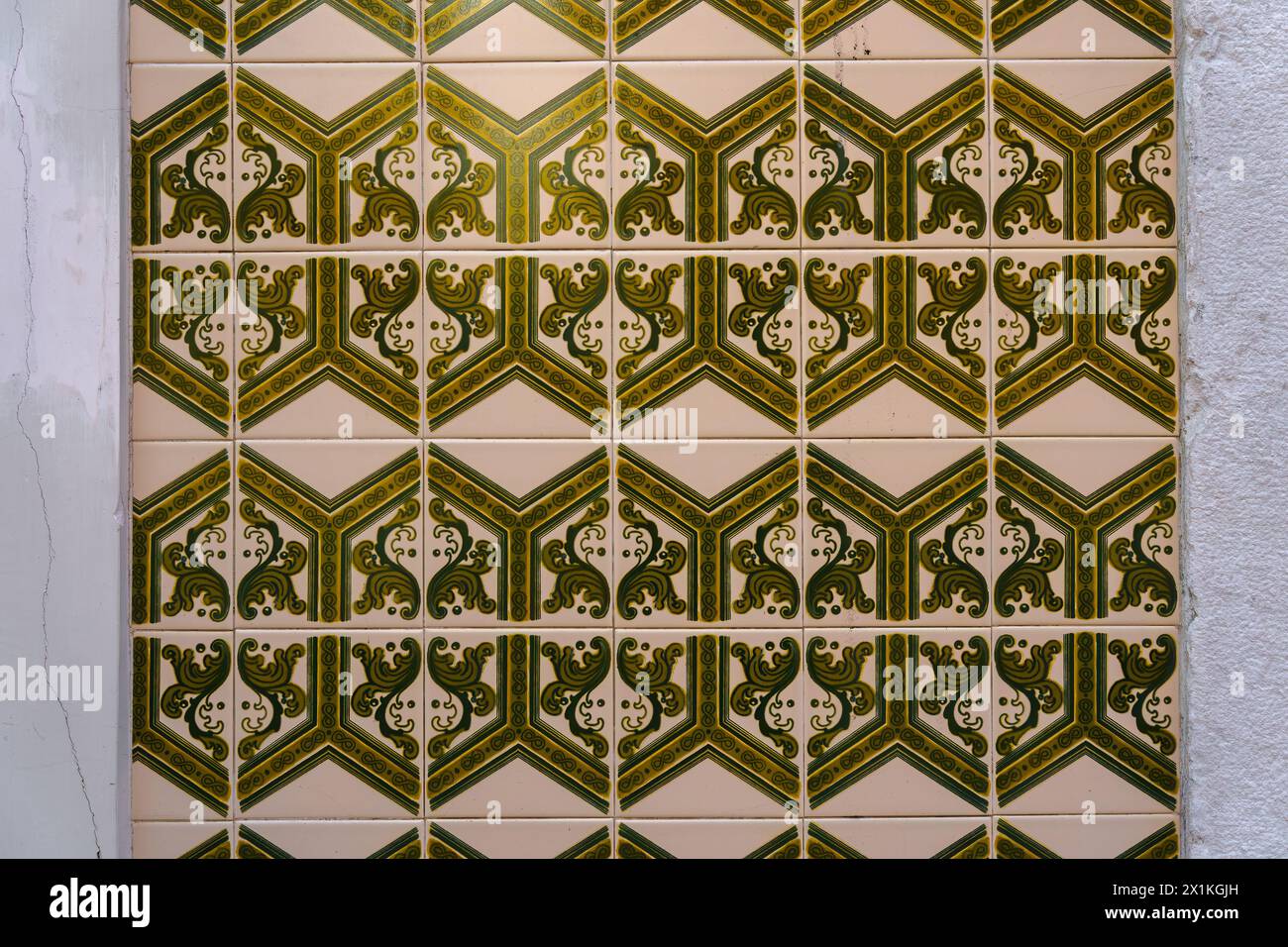 Traditional Portuguese tiles close up, background Stock Photo
