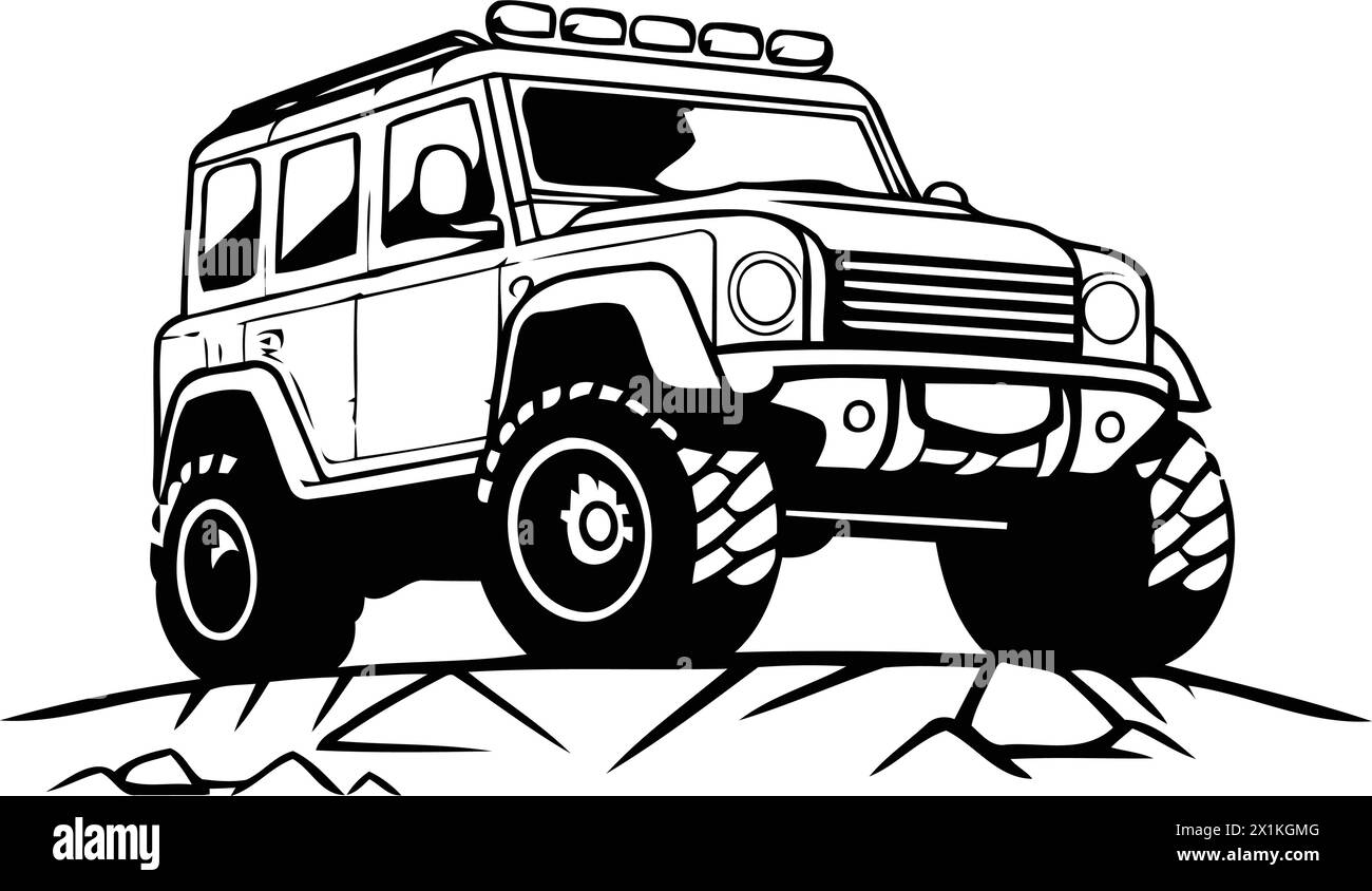Offroad vehicle vector illustration. Offroad vehicle icon Stock