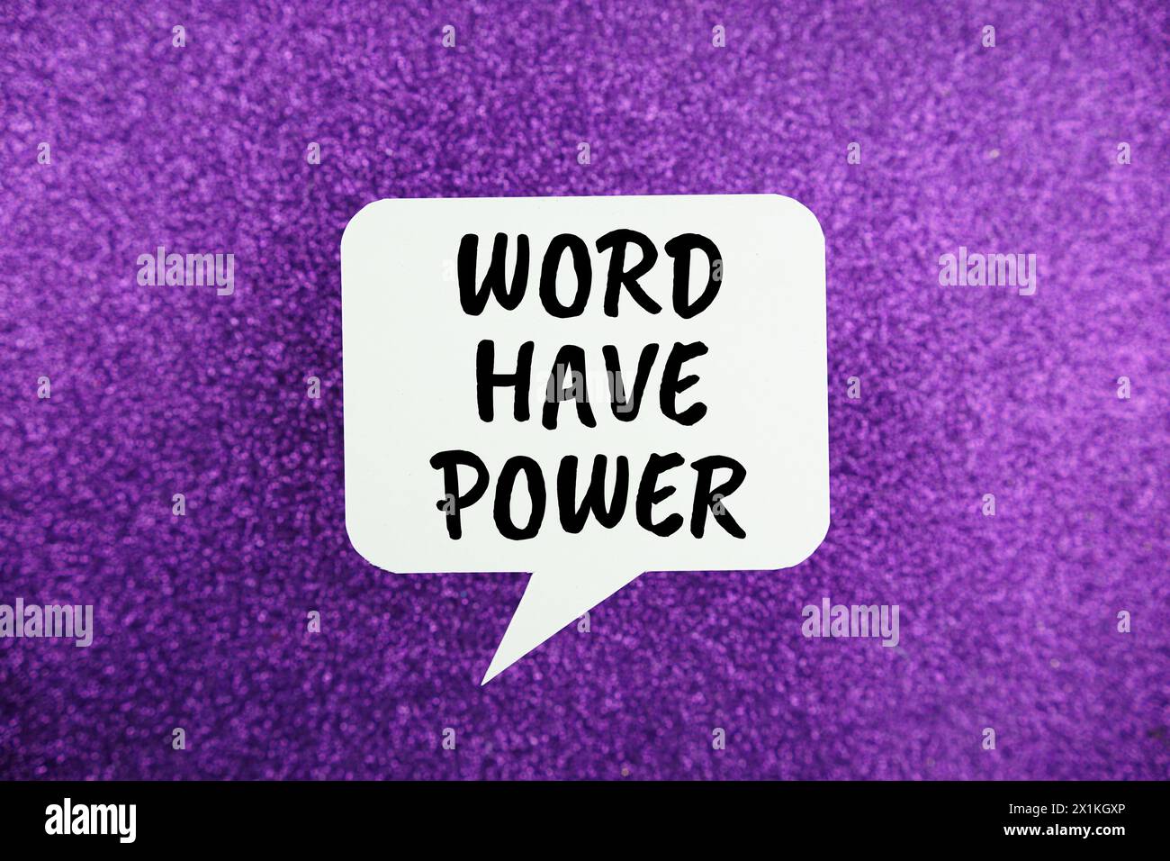 Word have power text message written on white bubble speech Stock Photo