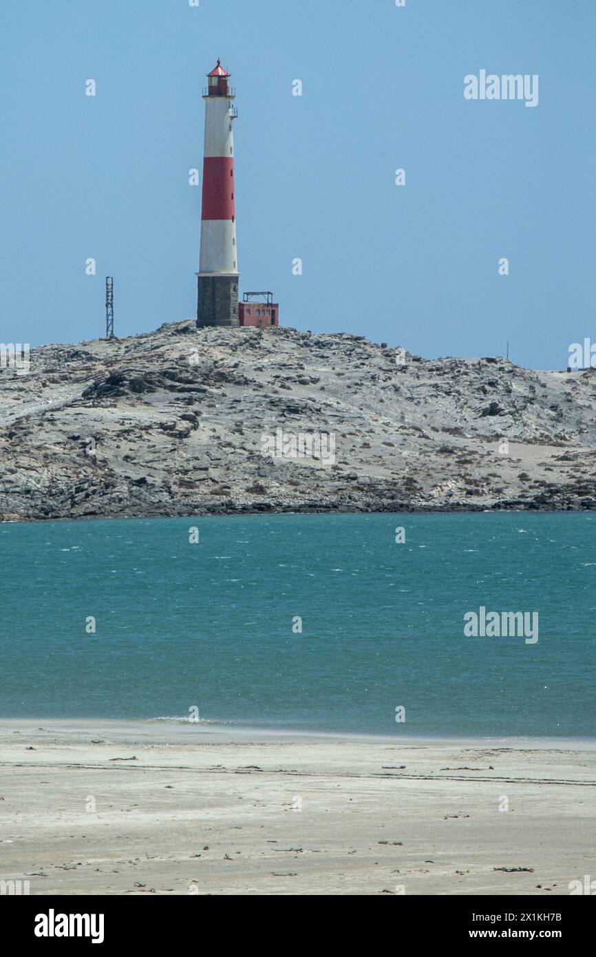 The lighthouse at Diaz Point on the peninsula near Luderitz, Namibia. Stock Photo