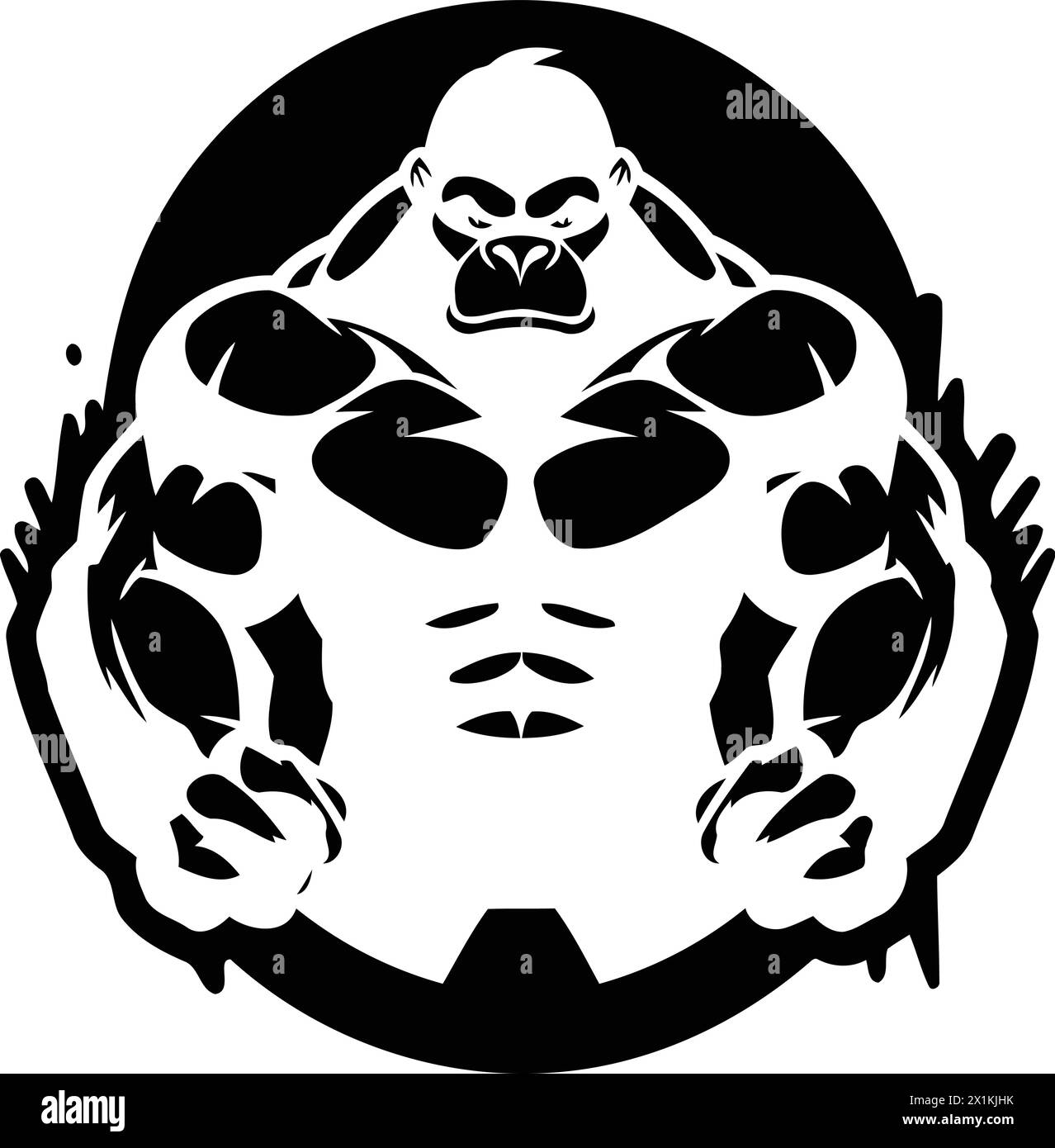 Mascot Illustration of a strong gorilla male bodybuilder with crossed ...