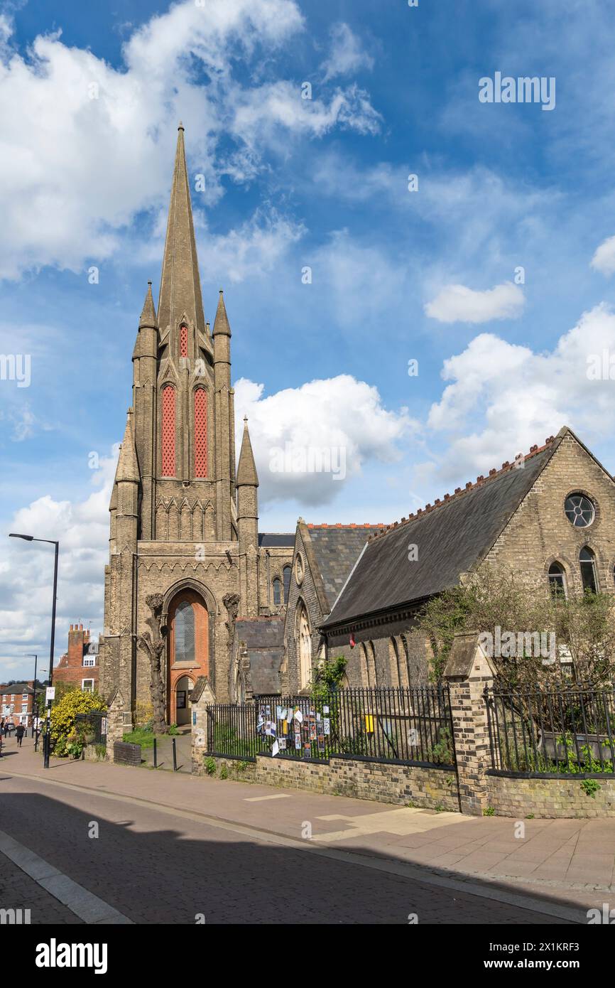 St John the Evangelist church Spire, St Johns Street, Bury St Edmunds, Suffolk, England, UK Stock Photo