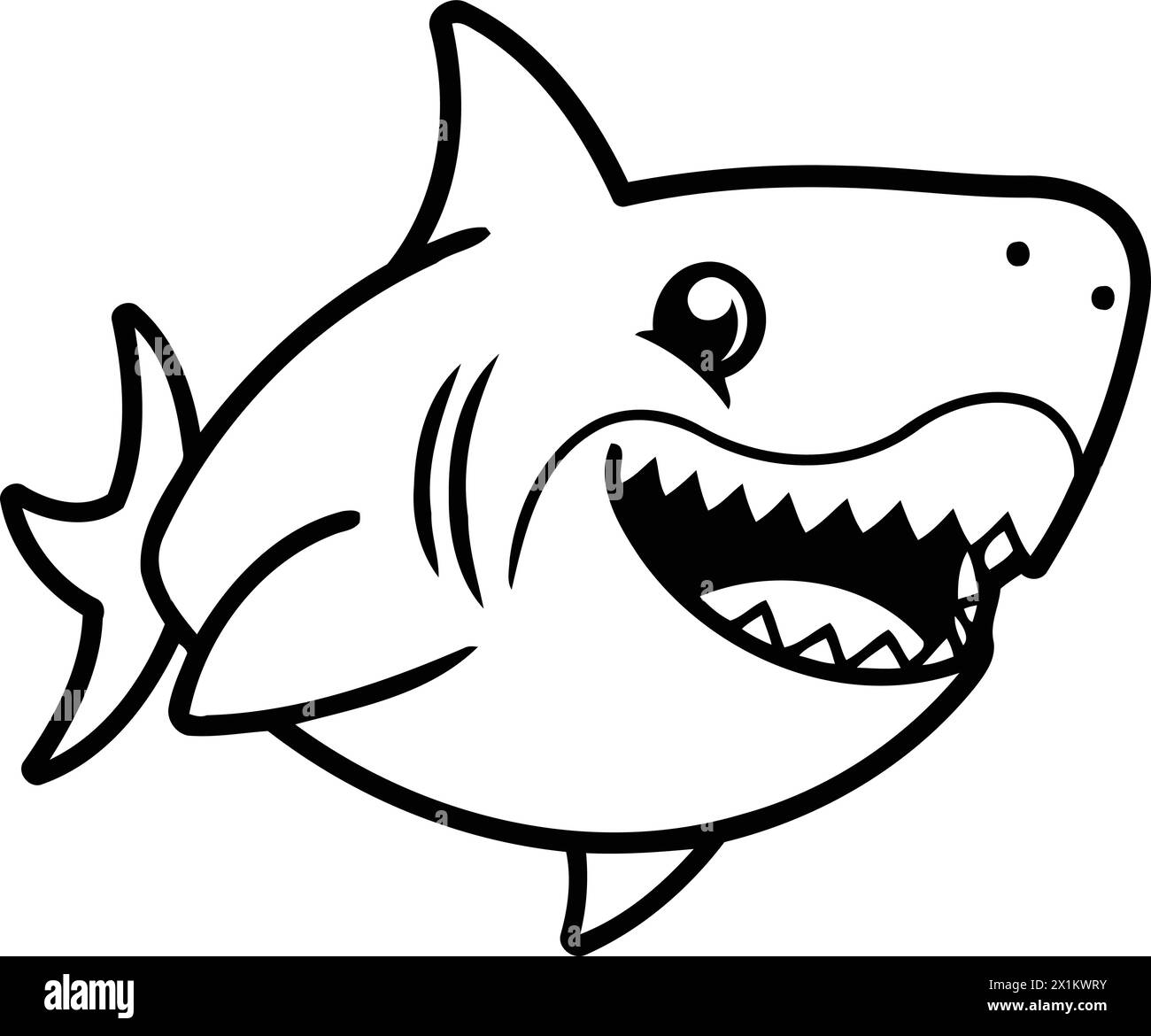 Cartoon shark icon. Vector illustration isolated on a white background ...