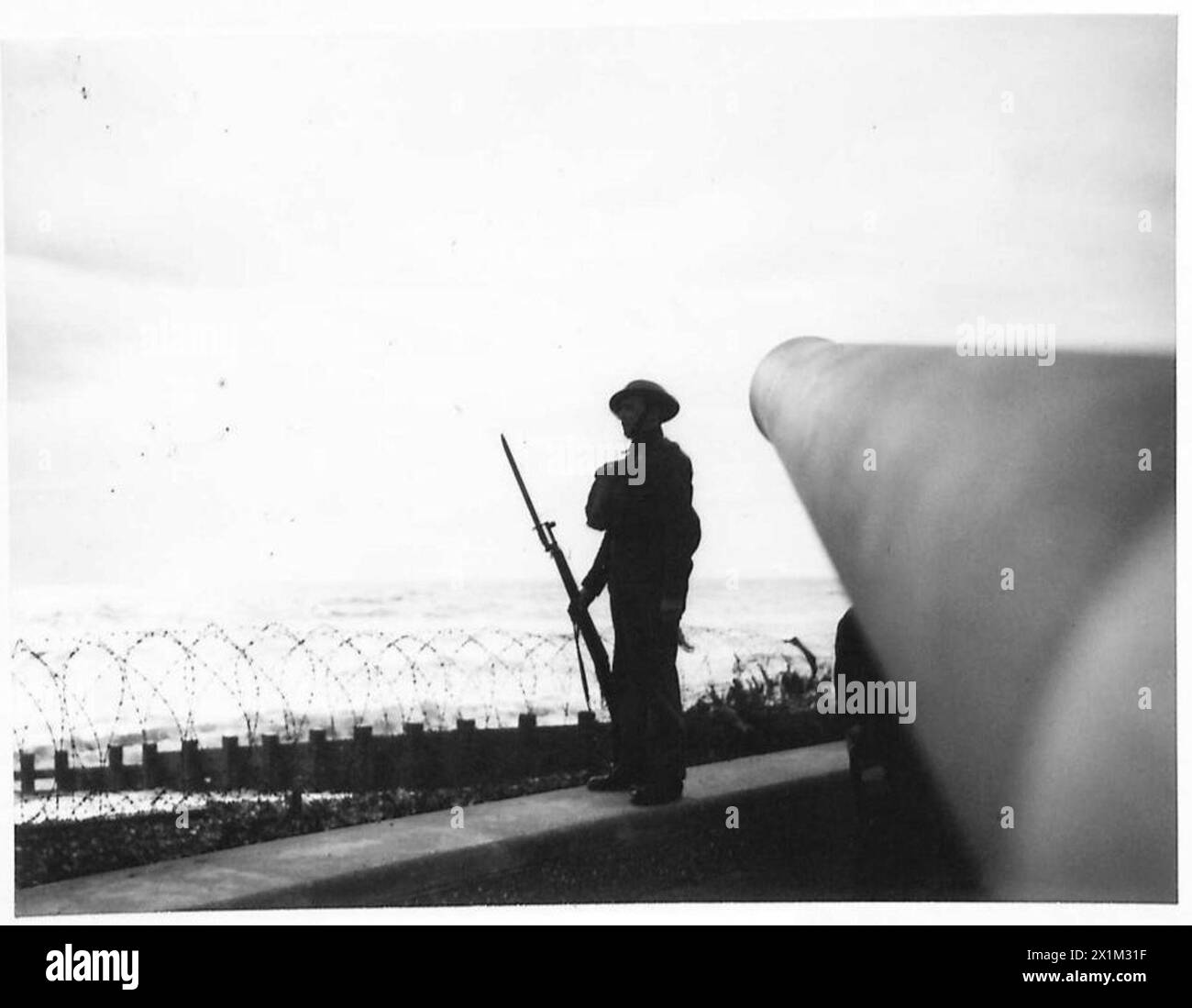 ALWAYS ON THE WATCH The sentry on duty at a coastal battery, British