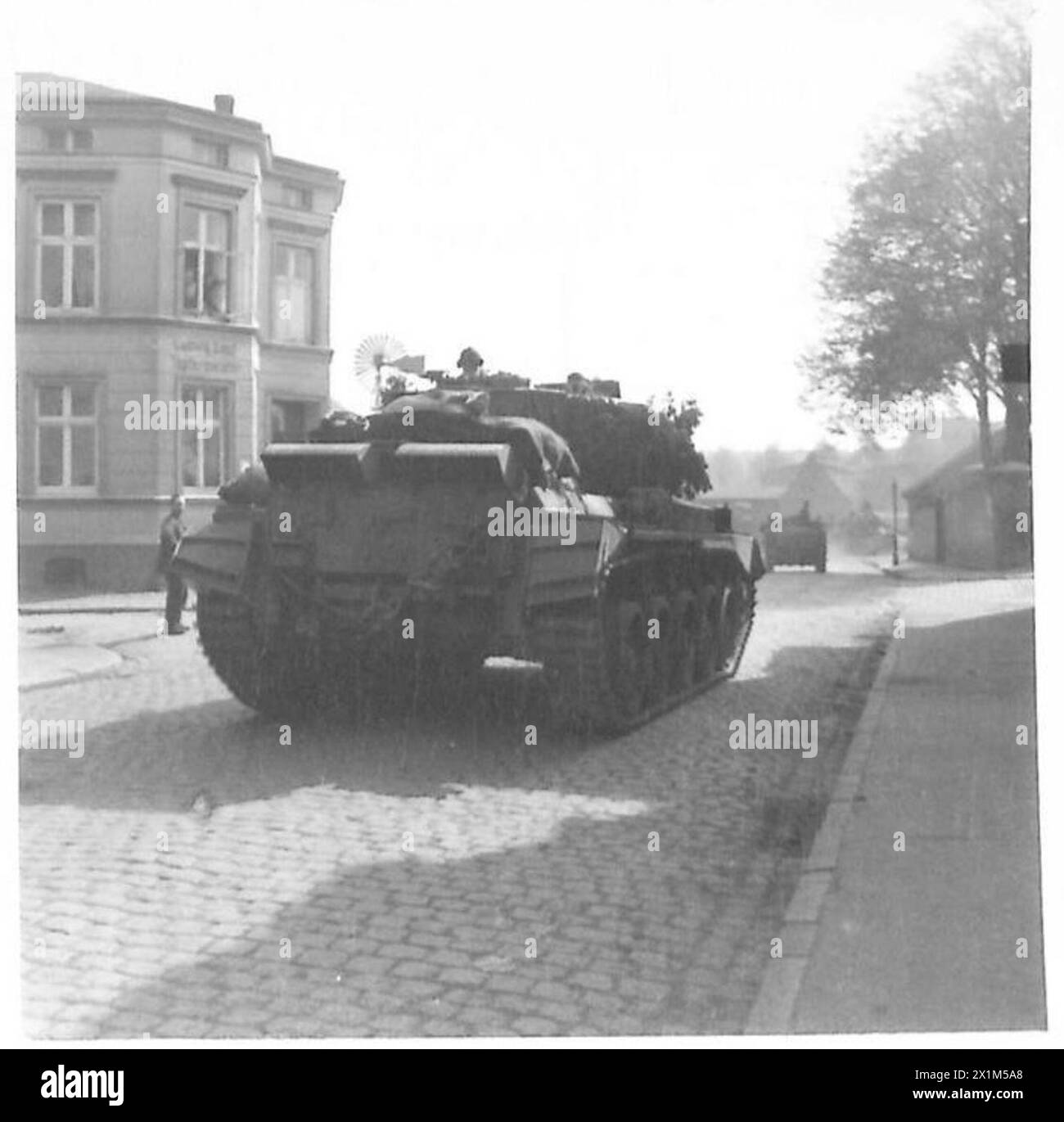 11TH ARMOURED DIVISION IN LUBECK - British armour going through the town of Lubeck, British Army, 21st Army Group Stock Photo