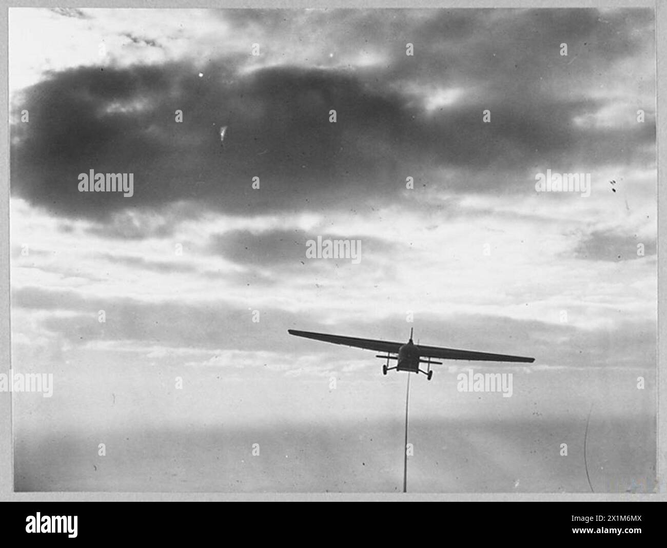 THE HAMILCAR GLIDER - Picture (issued 1944) shows - The Hamilcar glider in flight. It has been revealed that this glider can carry a tank, Royal Air Force Stock Photo