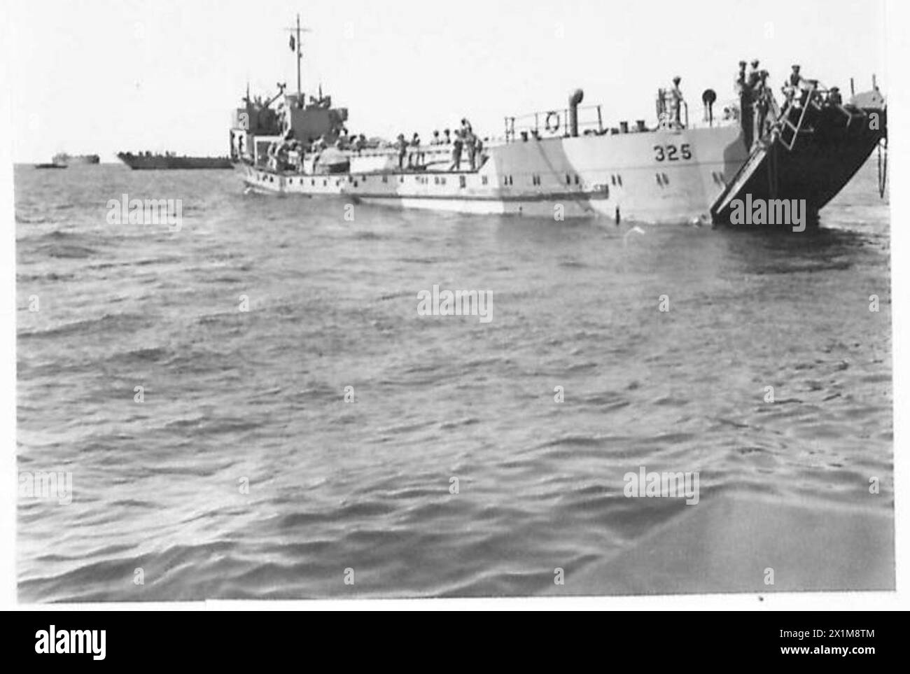 INVASION OF SICILY - Types of landing craft used during the operations, British Army Stock Photo