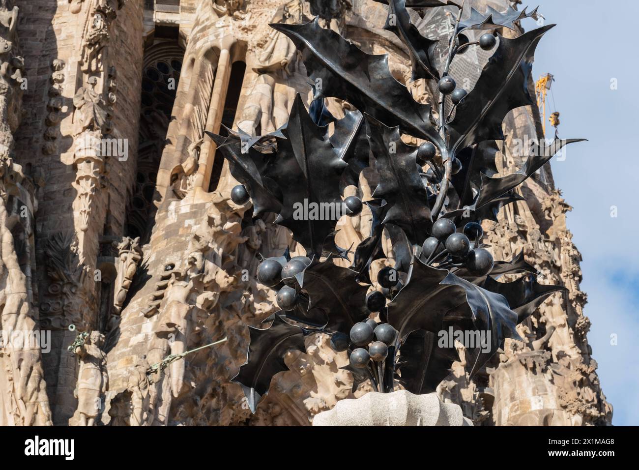 Geburtsfassade der Basalika Sagrada Familia, römisch-katholische Basilika von Antoni Gaudi in Barcelona, Spanien Barcelona Katalonien Spanien *** Birt Stock Photo