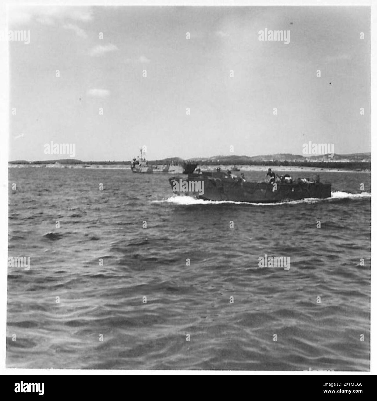 INVASION OF SICILY - Types of landing craft used during the operations, British Army Stock Photo