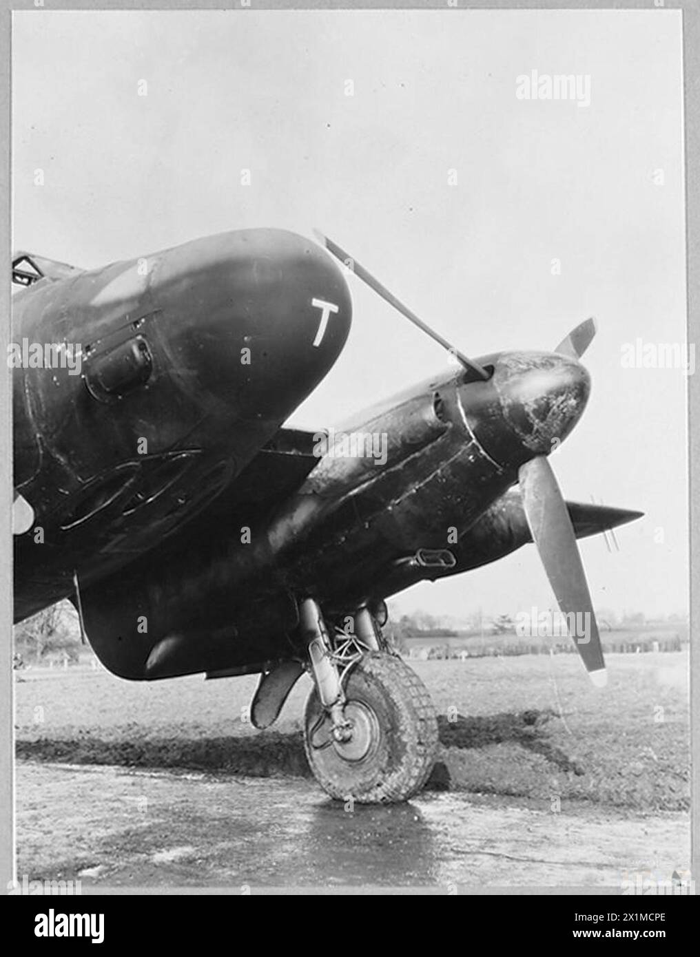 THE MOSQUITO MARK XIII NIGHTFIGHTER. - Picture issued 1945.The nose of the Mosquito Mk.XIll night fighter, Royal Air Force Stock Photo