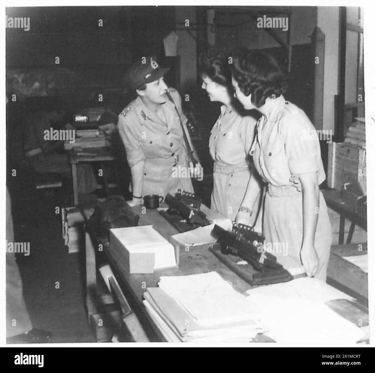 The Chief of the ATS in Italy, Mrs. Whateley, visits offices handling ...