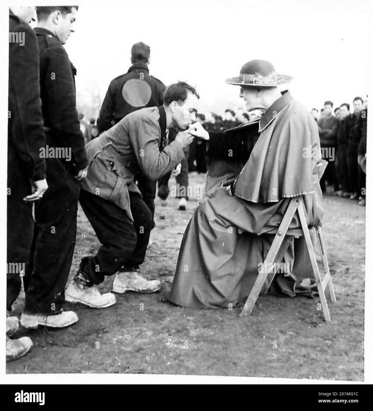 Cardinal Hinsley visits an Italian prisoners of war camp where ...