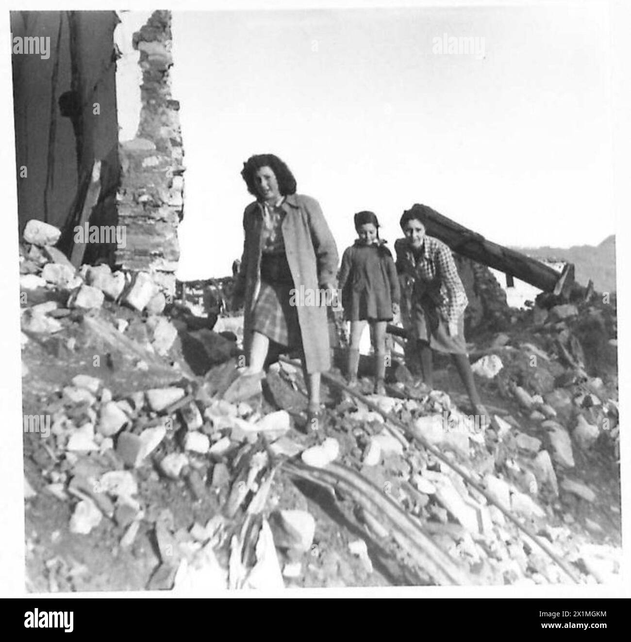 FIFTH ARMY LIFE RETURNS TO FIRENZUOLA Two Italian women and a child