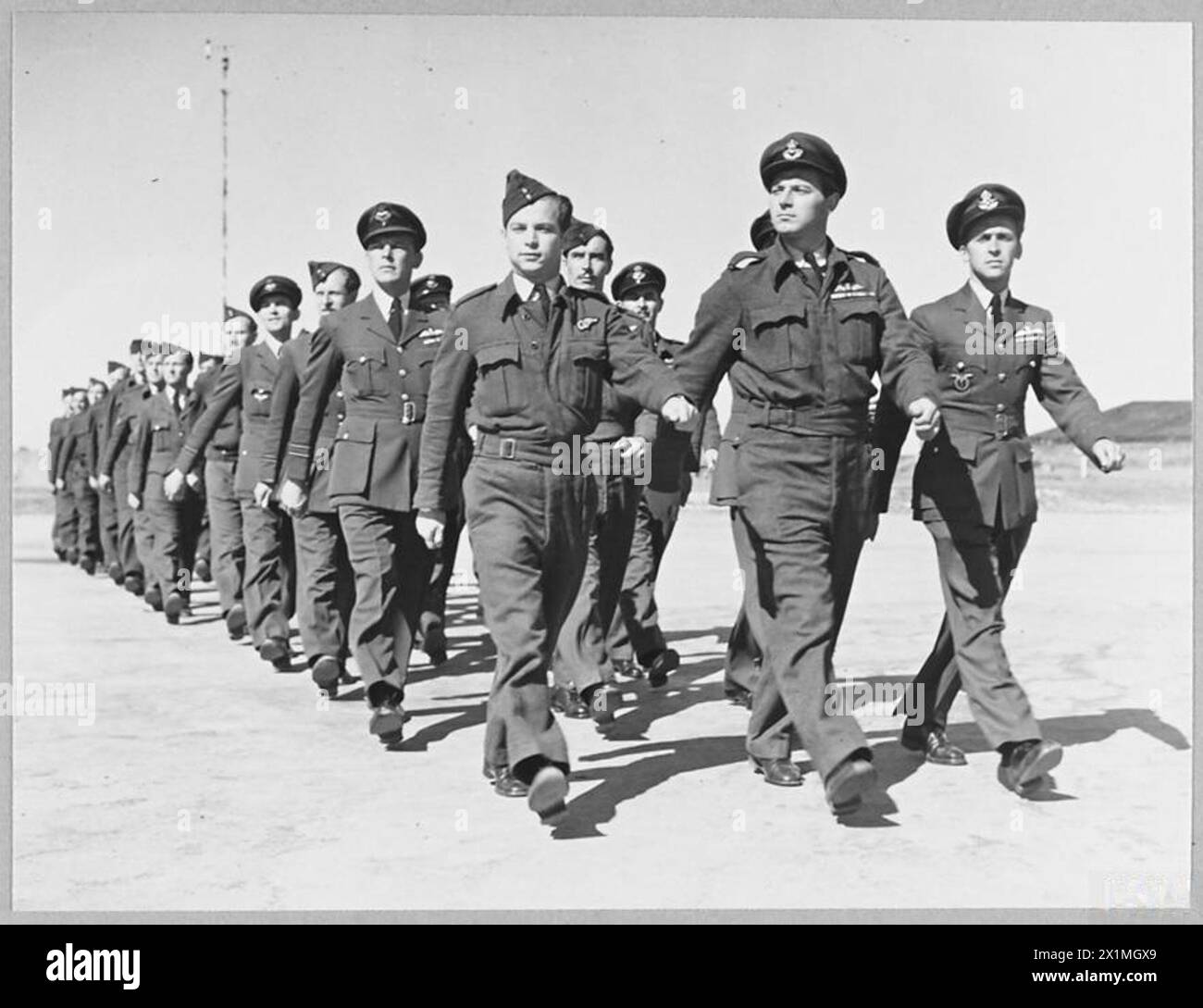 FAREWELL PARADE OF CZECH SQUADRONS - 15867 Picture issued 1945 shows - Czechoslovak air crew and ground personnel, photographed at their farewell parade at Manstone airfield, Kent, returning to their own country, Royal Air Force Stock Photo