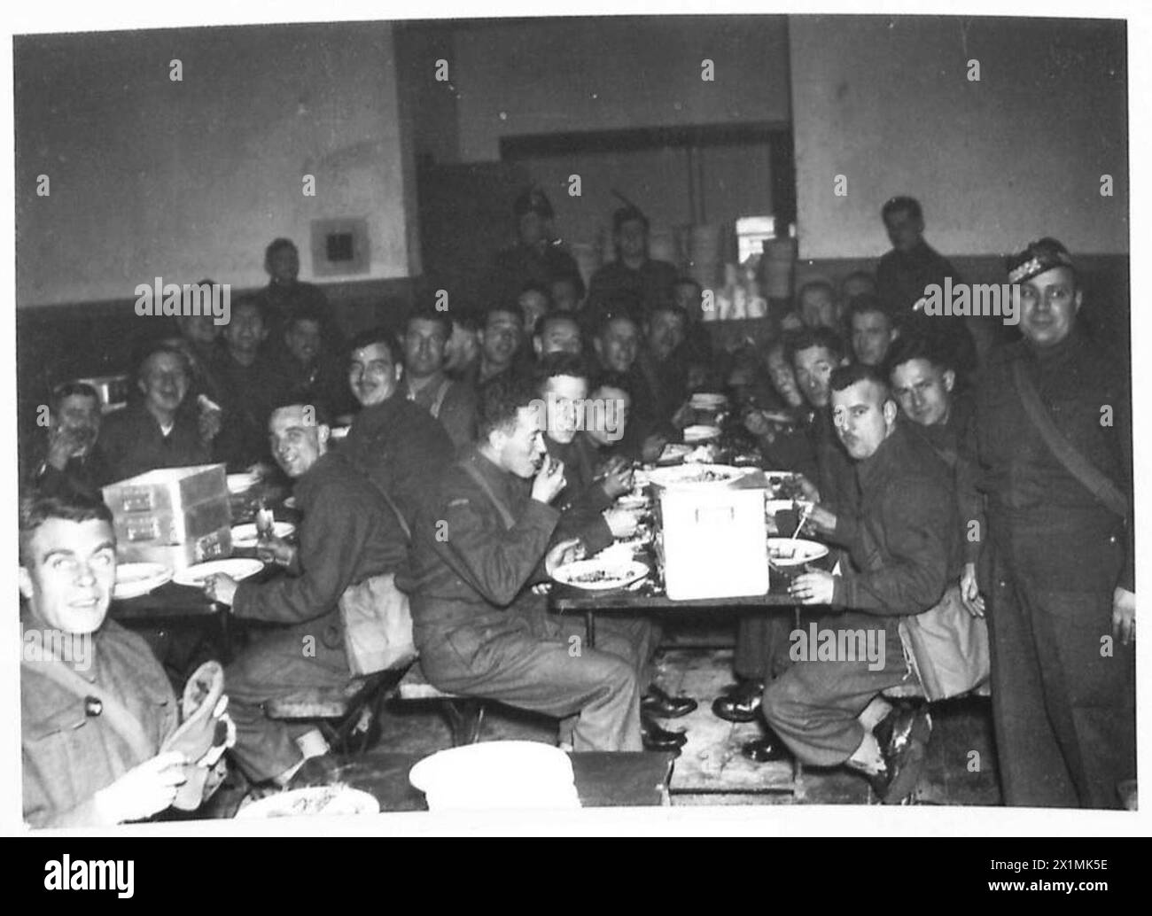 CANADIANS AT ALDERSHOT - In the Mess at dinner time , British Army Stock Photo