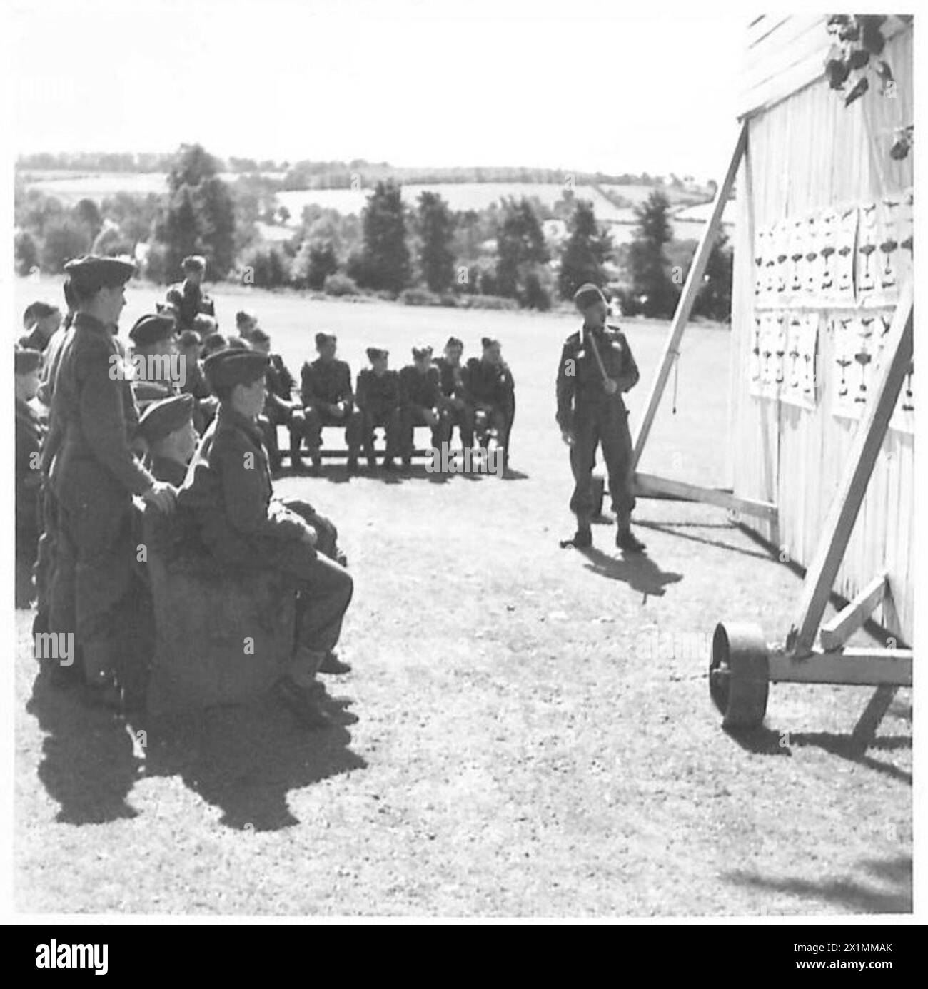 ARMY CADET FORCE CAMP - Aircraft recognition class in progress. Our lad is seen seated on left, British Army Stock Photo