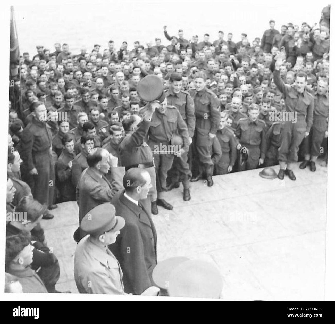 David Margesson Canadian troops arrive and Captain Margesson addresses the men, who ...