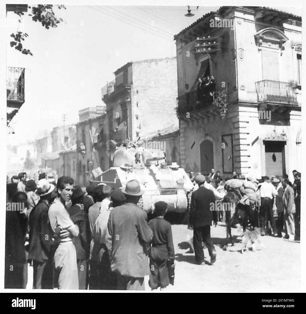 BATTLE OF SICILY BATTLE FOR FRANCOFONTE - A scene in the main street of ...